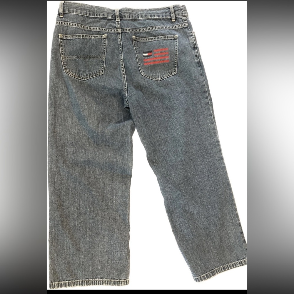 Tommy Hilfiger womens Denim crop Jeans with flag VINTAGE - Picture 3 of 8
